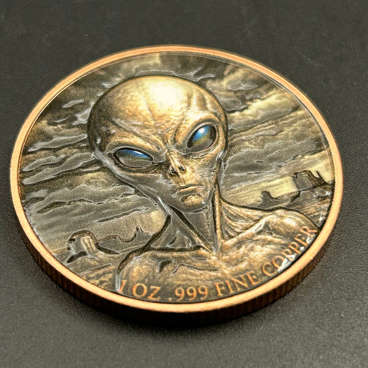 Extraterrestrial Visit 1 oz .999 Fine Copper Round - 1-10-20 Piece Lots
