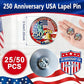 USA 250th Anniversary Lapel Pin – Liberty Bell & Statue of Liberty 1776★2026