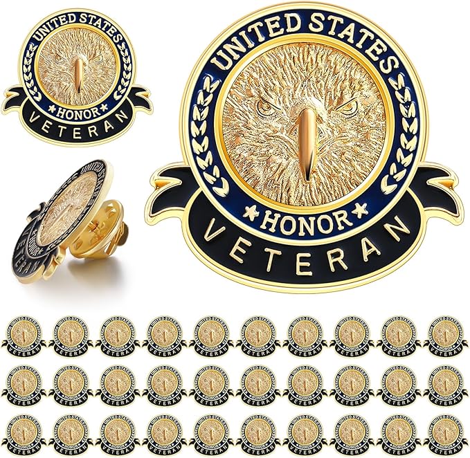 United States Honor Veteran Enamel Lapel Pin – Bulk Lot