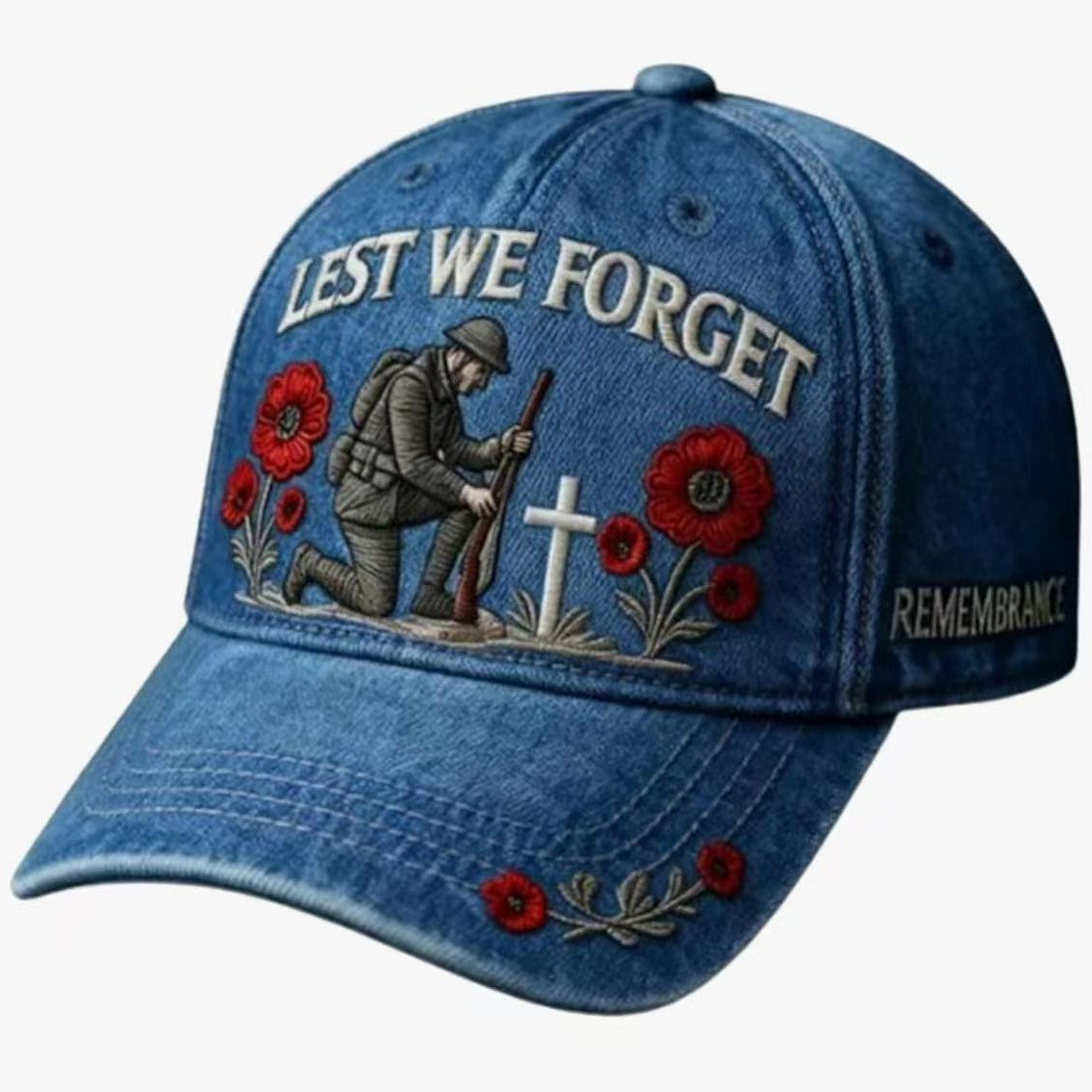 US Lest We Forget Embroidered Baseball Cap