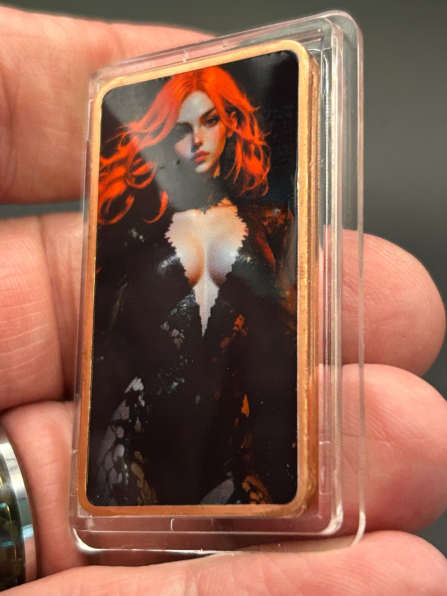 1 Troy Oz Copper Bar Striking Red Haired Warrior Queen Fantasy Series #CB-10
