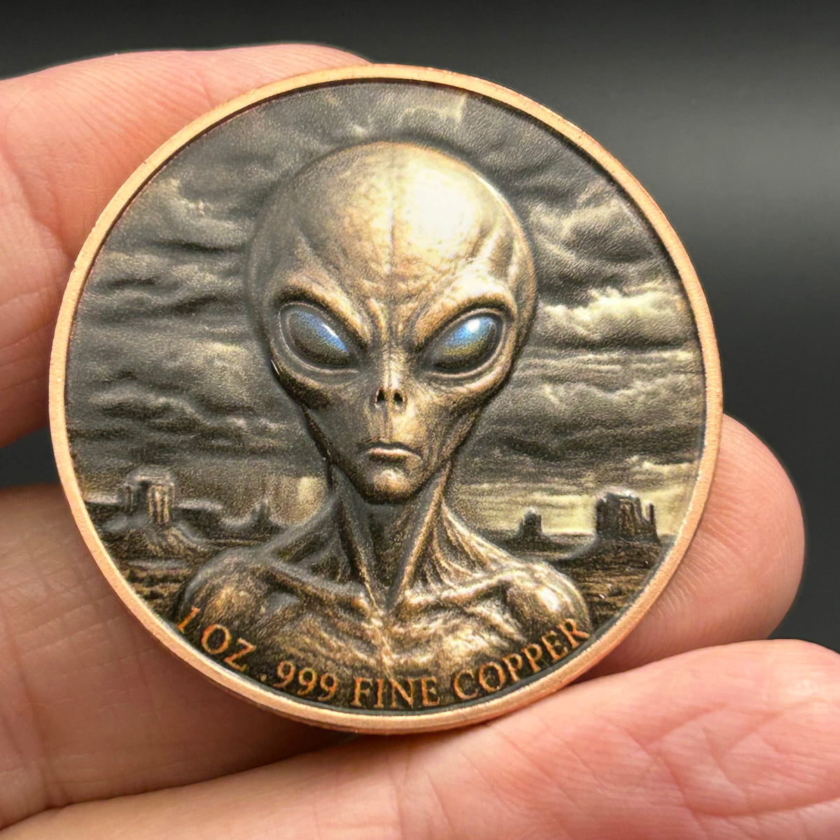 Extraterrestrial Visit 1 oz .999 Fine Copper Round - 1-10-20 Piece Lots