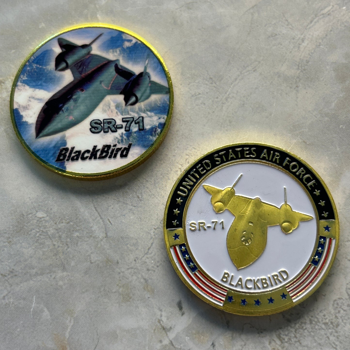 US Air Force Challenge Coin Set – USAF Insignia & SR-71 Blackbird (40mm)