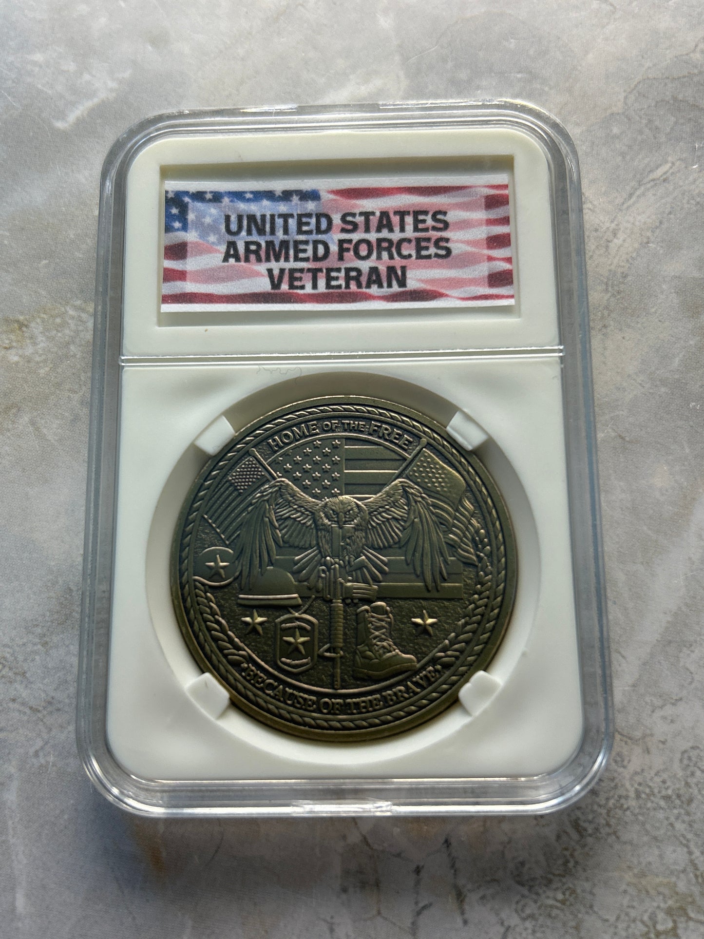 United States Armed Forces Veteran Challenge Coin – Home of the Free | Salute (40mm)