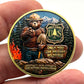 Smokey the Bear US Forest Service Challenge Coin – 40mm Antique Gold