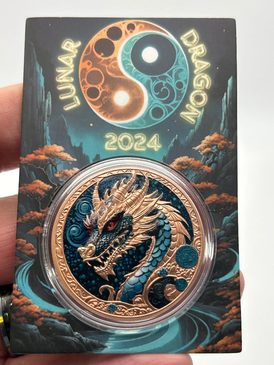 Lunar Dragon 2024 – Cool2Coin .999 Copper Art Coin | 40mm | Limited Mintage of 25,000