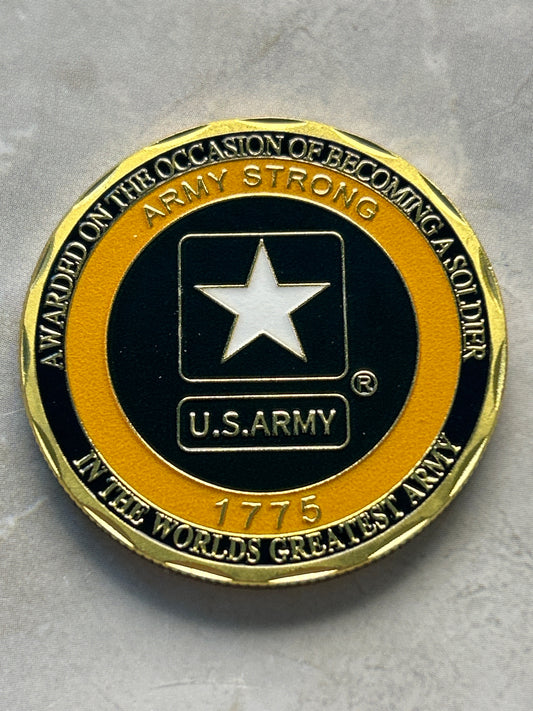 US Army Strong Challenge Coin – Awarded on the Occasion of Becoming a Soldier (40mm)