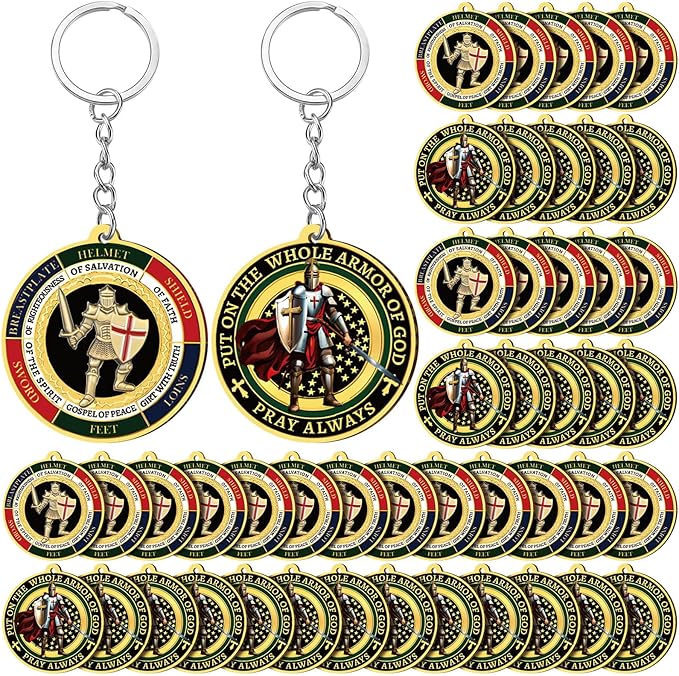 Armor of God Acrylic Keychain – Put On the Whole Armor of God • Pray Always (48 Pack)