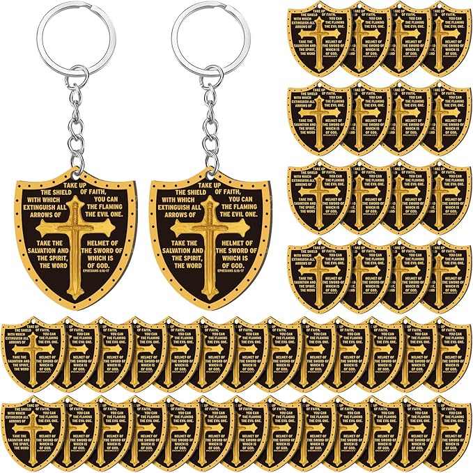 Shield of Faith Acrylic Keychain – Armor of God Ephesians 6:16 (48 Pack)