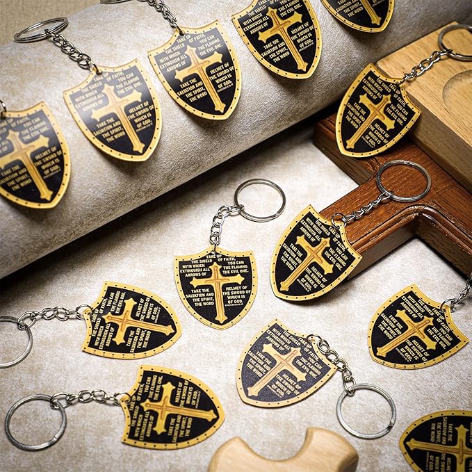 Shield of Faith Acrylic Keychain – Armor of God Ephesians 6:16 (48 Pack)