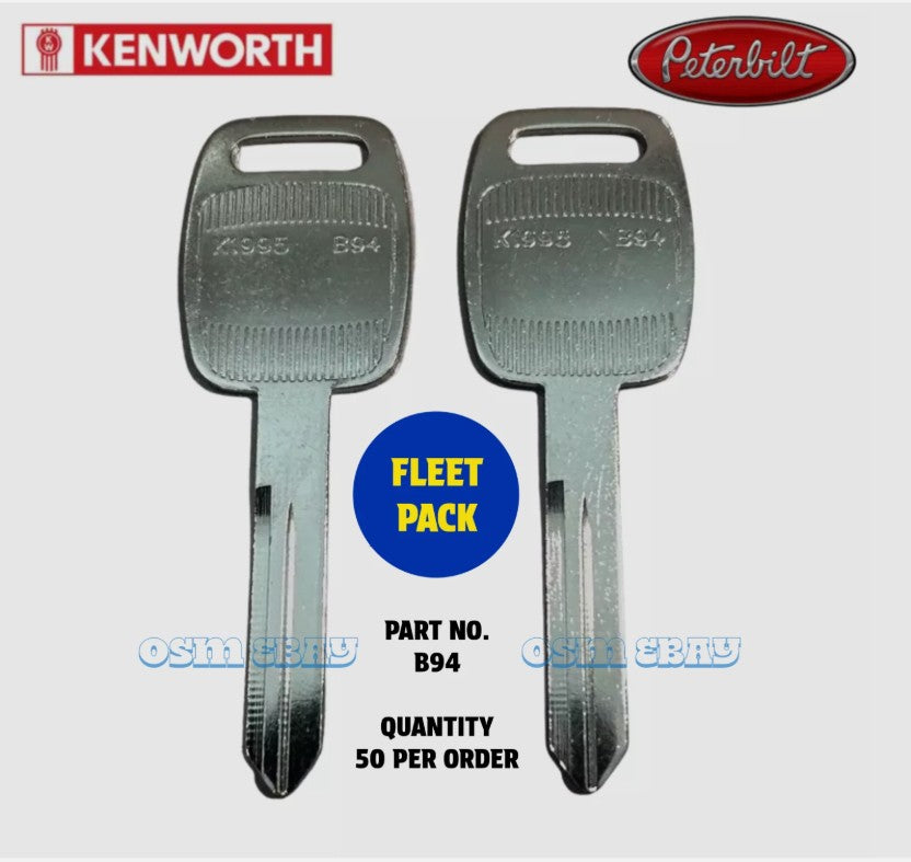 50 KENWORTH/PETERBILT B94 K1995 Various Models 18 Wheelers Semi Key Blanks