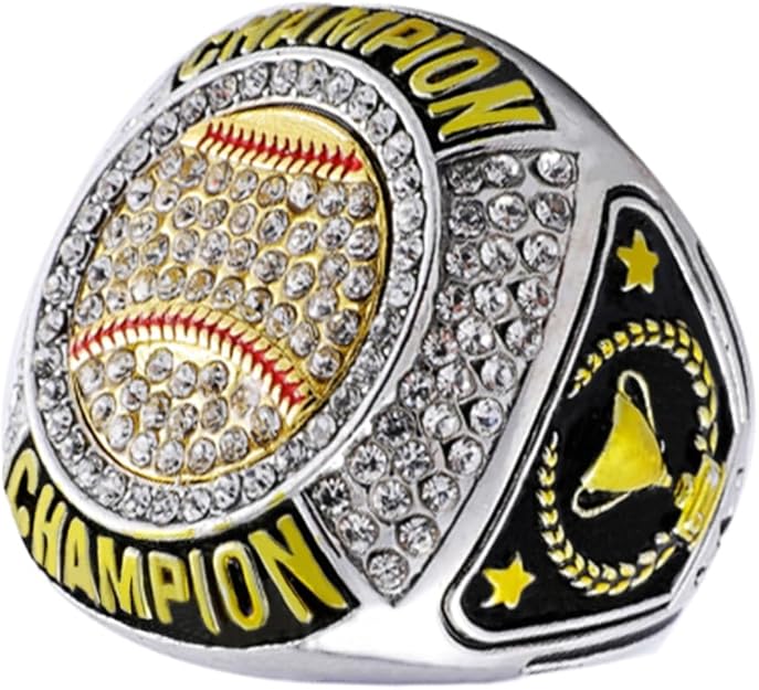 ⚾ 12 Pack Baseball Championship Rings with Trophy & Star Design — Youth & Adult Sports