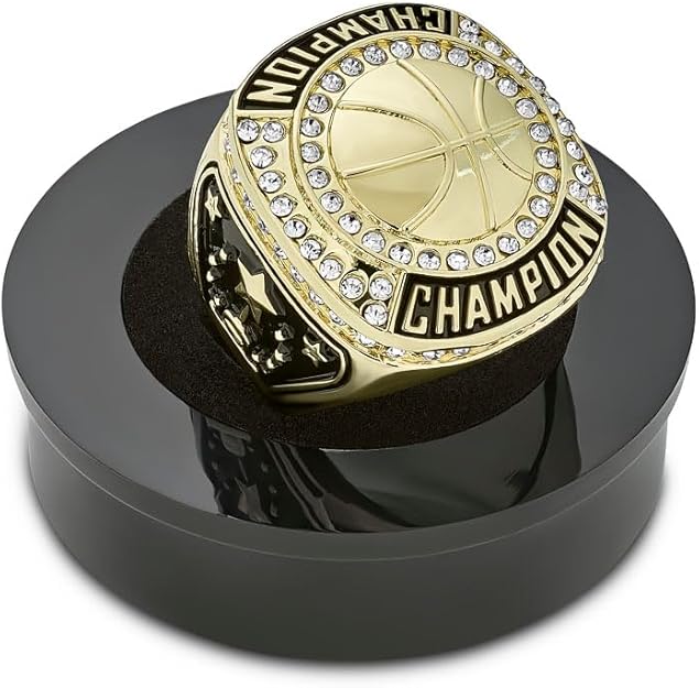 🏀 12 Pack Basketball Championship Rings with Holder & Chain — Youth & Adult Sports
