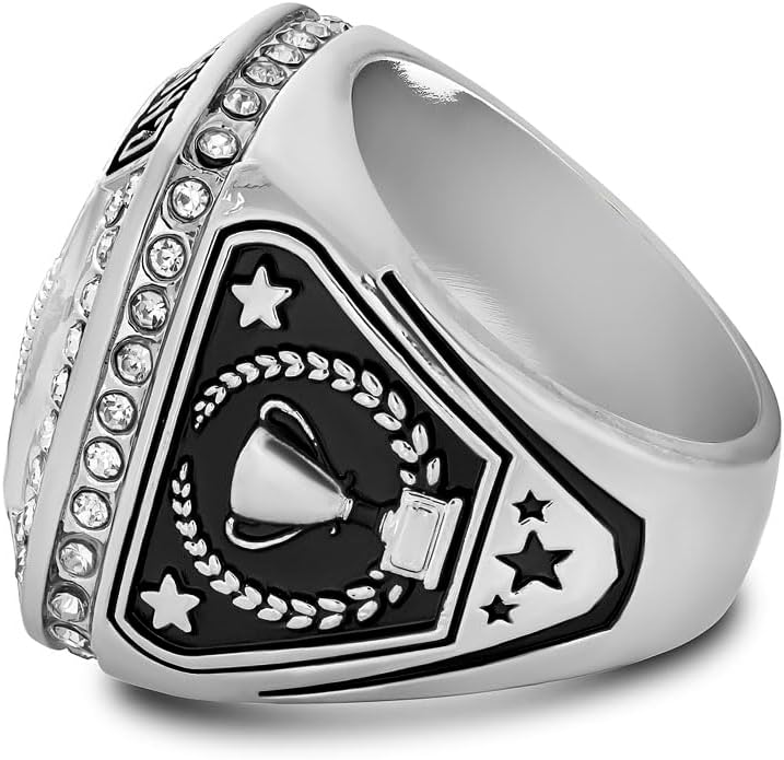 🏀 12 Pack Basketball Championship Rings with Holder & Chain — Silver — Youth & Adult Sports