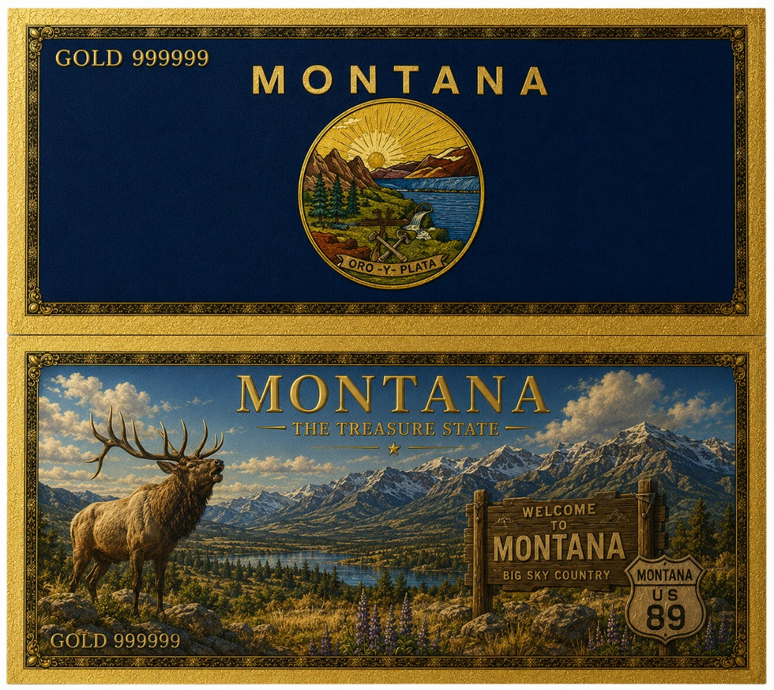Montana Gold 999999 Novelty Collectible Bill - Front and Back