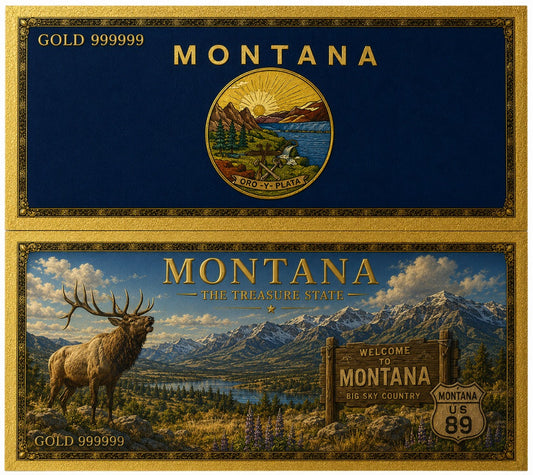 Montana Gold 999999 Novelty Collectible Bill - Front and Back