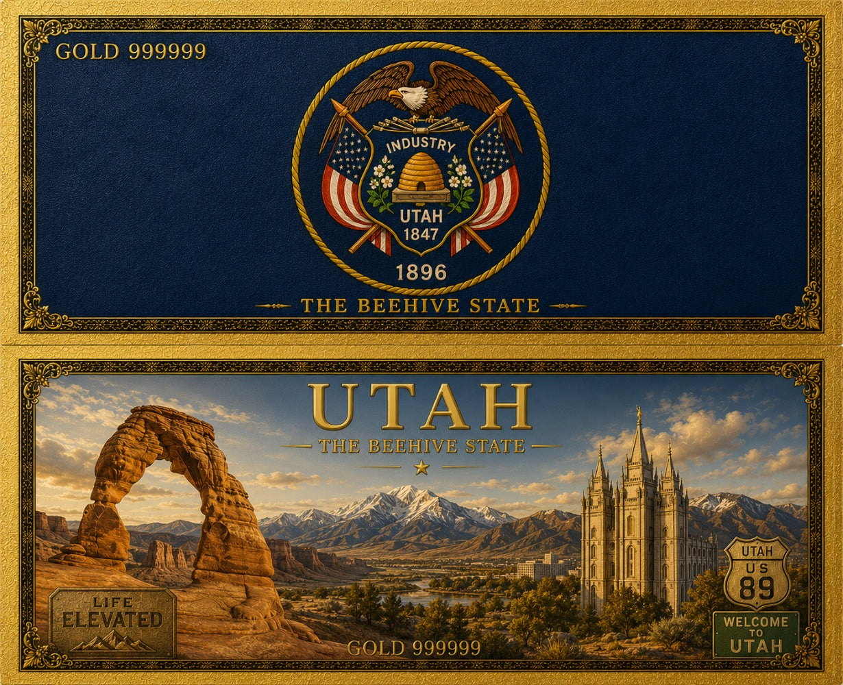 Utah Gold 999999 Novelty Collectible Bill - Front and Back