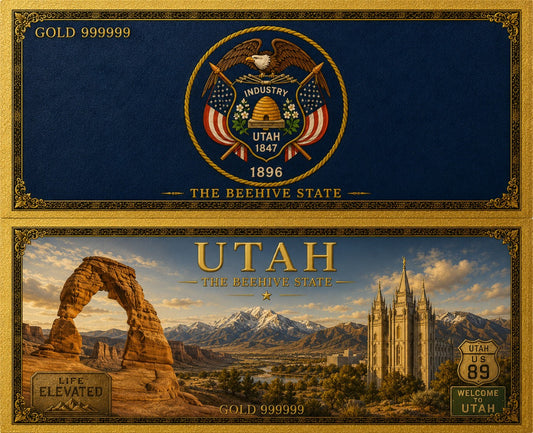 Utah Gold 999999 Novelty Collectible Bill - Front and Back