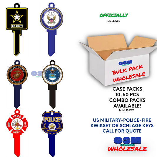 US MILITARY HOUSE KEYS-10 PACK-Firefighter & Police