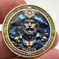 Pirate Captain Challenge Coin – Golf Ball Marker | Vivid Color Gold Rim (40mm)