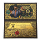 2 Sets-4 Pcs per Set-Chuck Norris Commemorative Black & Gold 24K Gold Foil Banknotes