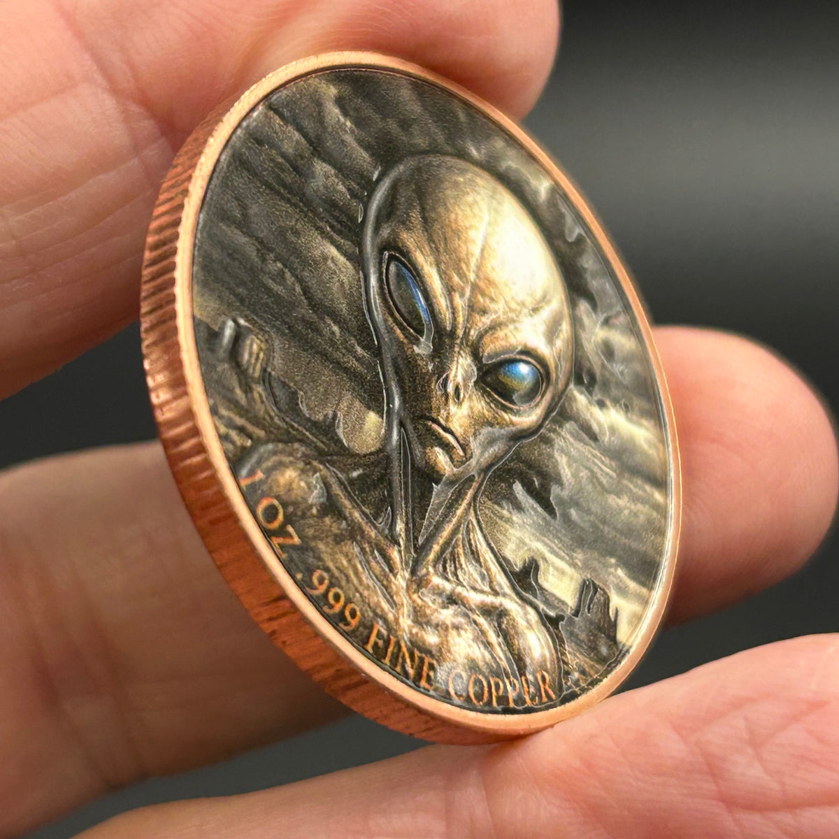 Extraterrestrial Visit 1 oz .999 Fine Copper Round - 1-10-20 Piece Lots