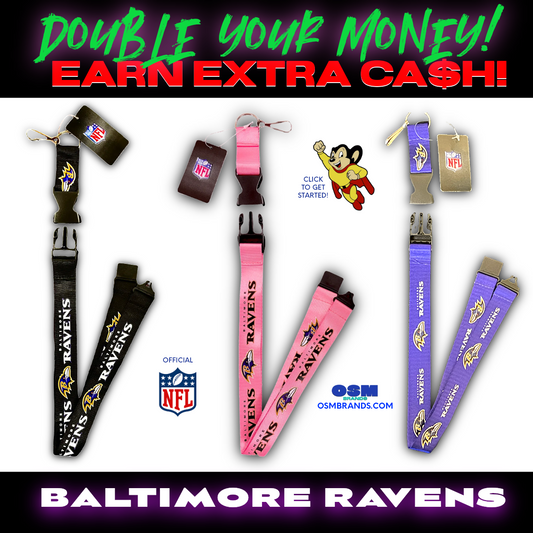 BALTIMORE RAVENS Official NFL Breakaway Lanyards Wholesale Packs