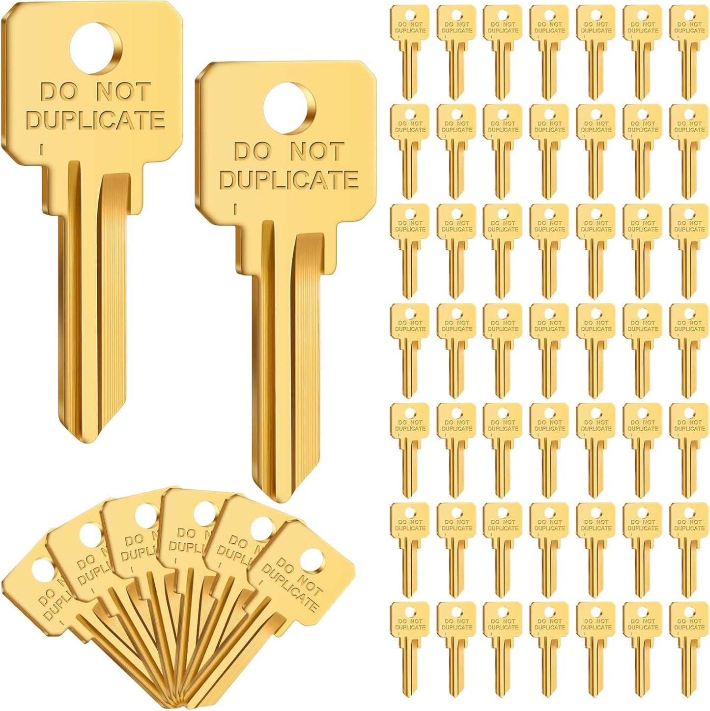 50 Pack KW1 Key Blanks – Do Not Duplicate (Brass or Nickel)