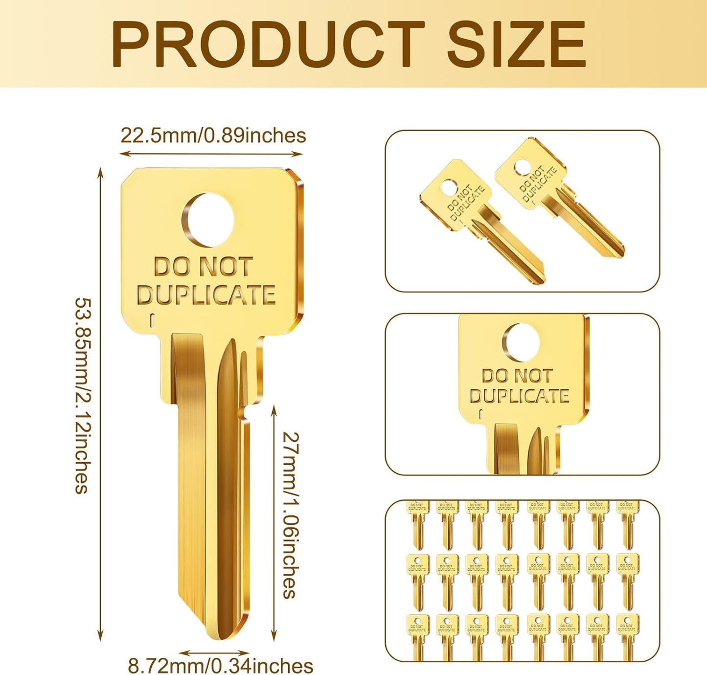 50 Pack SC1 Key Blanks – Do Not Duplicate Brass (Schlage SC-1)