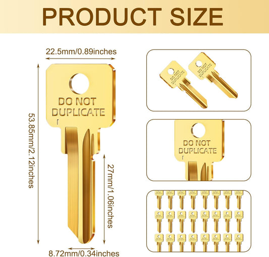 50 Pack SC1 Key Blanks – Do Not Duplicate Brass (Schlage SC-1)
