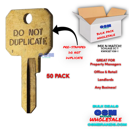 DO NOT DUPLICATE Key Blanks KW-1 OR SC-1 50 Pack