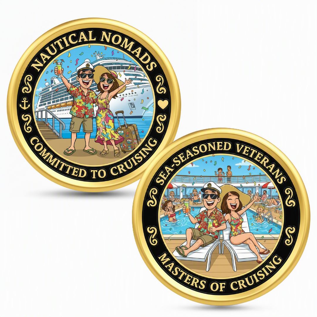 Nautical Nomads - Sea-Seasoned Veterans & Masters of Cruising Challenge Coin (40mm)