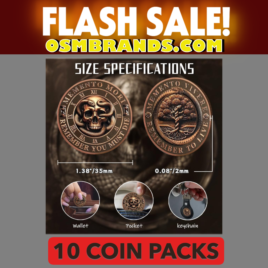 10pcs Memento Mori Coin Skull Challenge Coins Daily Stoic Reminder Token EDC Coins Inspirational Daily Stoicism Gifts