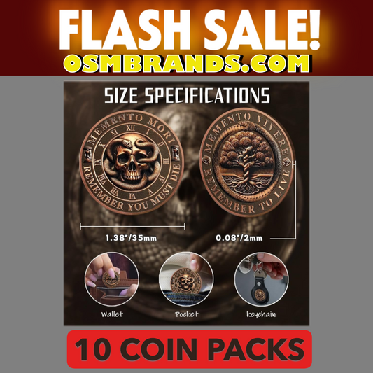 10pcs Memento Mori Coin Skull Challenge Coins Daily Stoic Reminder Token EDC Coins Inspirational Daily Stoicism Gifts