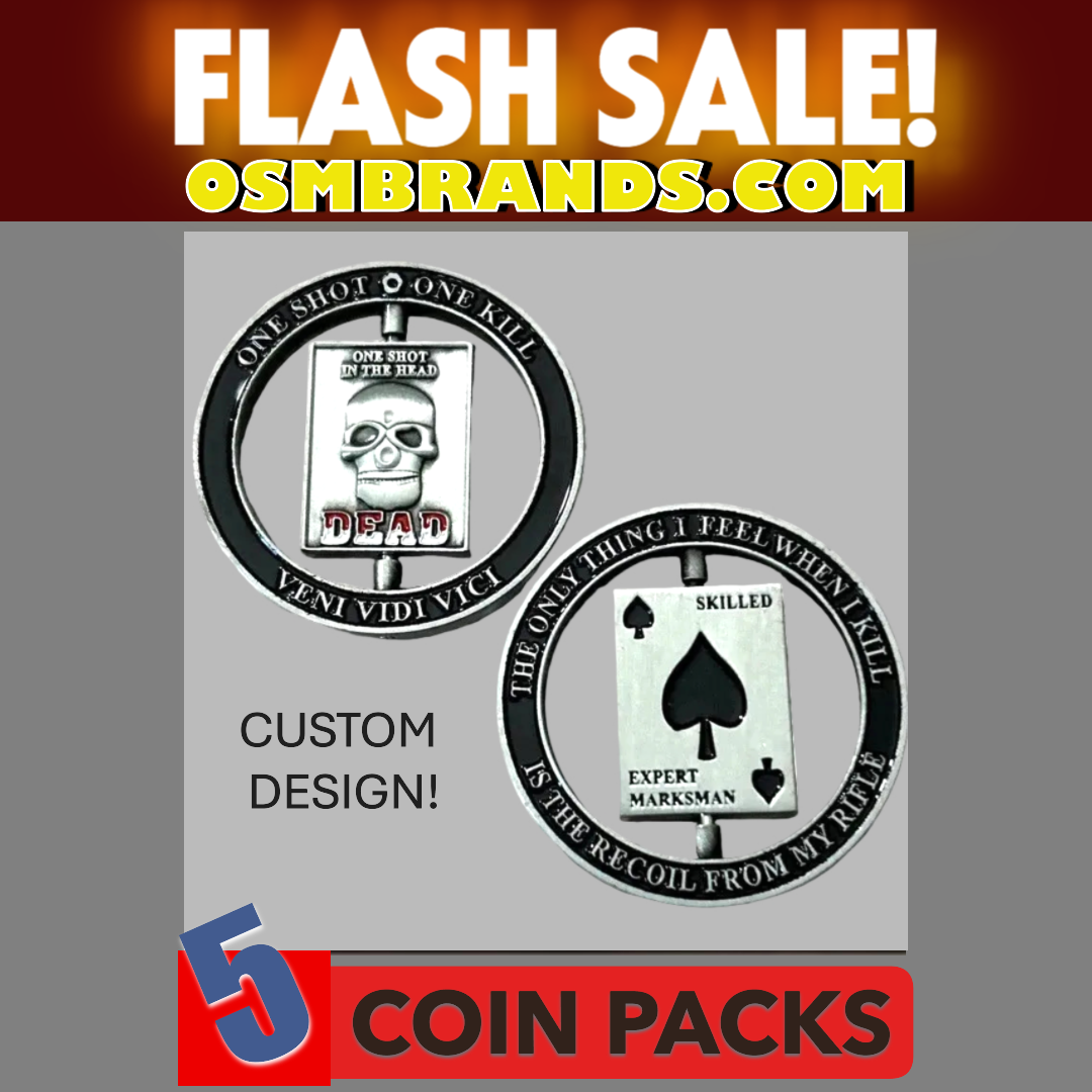 1-5 PCS Sniper Spinner Coin-Custom Designed-Large 1.75"-One Shot One Kill