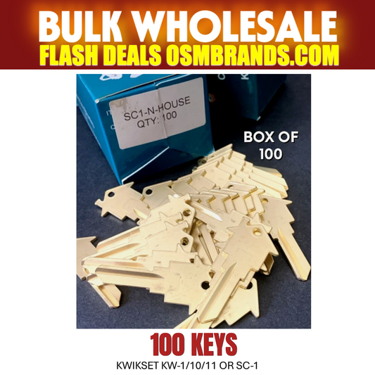 APARTMENT COMPLEX Bulk House Key Lot of 100-Kwikset or Schlage-Free Shipping!