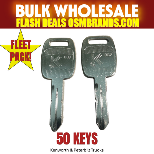 50 KENWORTH/Peterbilt B87 Various Models 18 Wheelers Semi Key Blanks