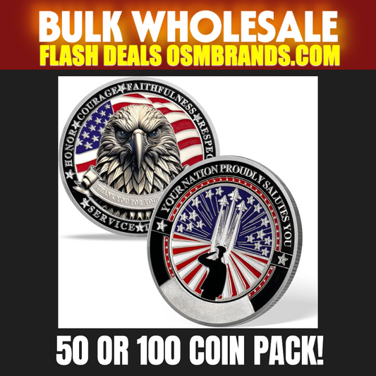 50/100 PCS Your Nation Proudly Salutes You Veteran Eagle Challenge Coin