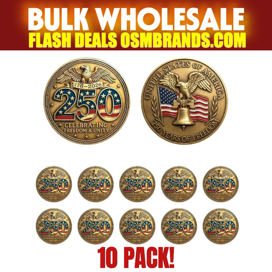 250th Anniversary Celebrating Freedom & Unity Commemorative Coin — 10 Pack | 1776-2026
