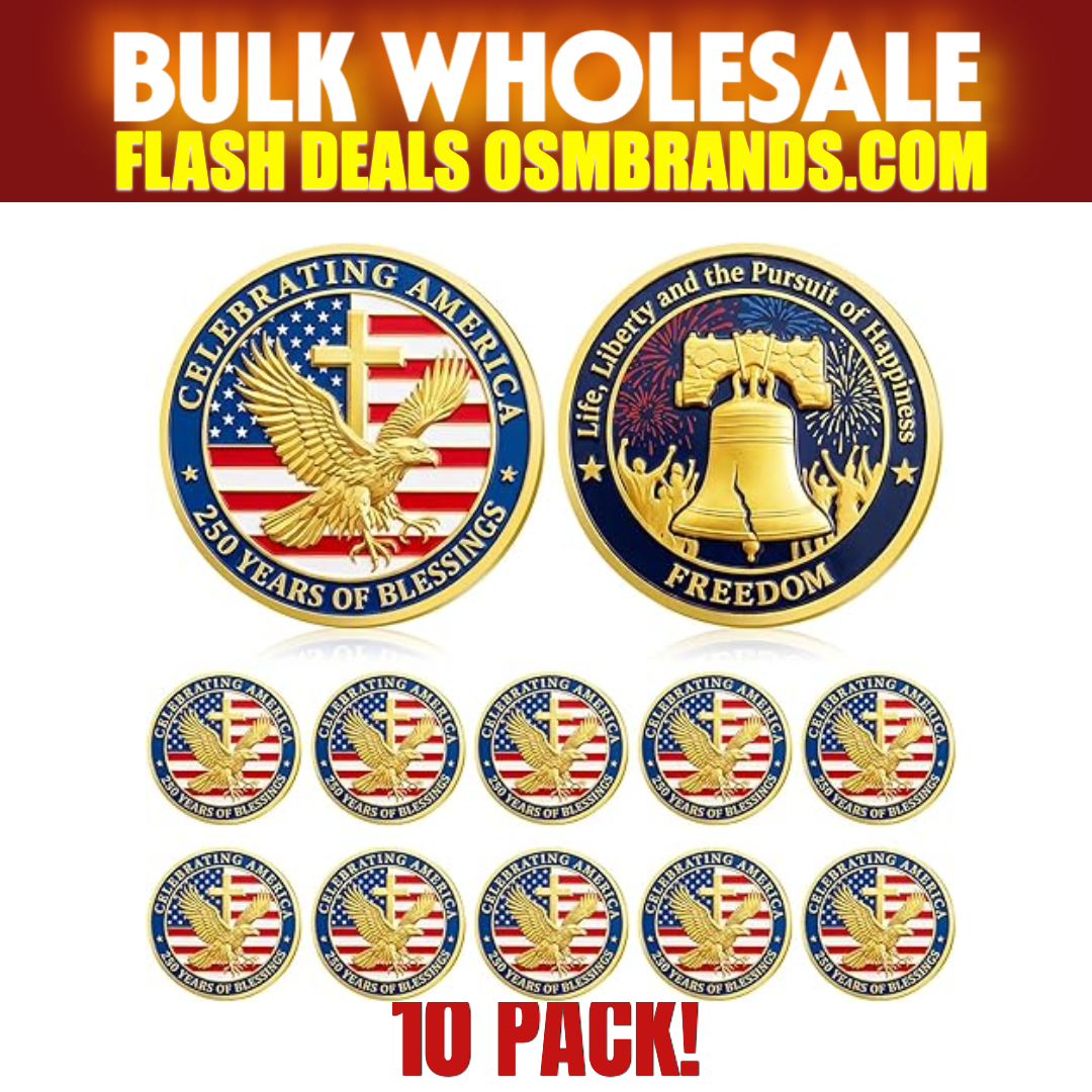 Celebrating America 250 Years of Blessings Commemorative Coin — 10 Pack | 1776-2026