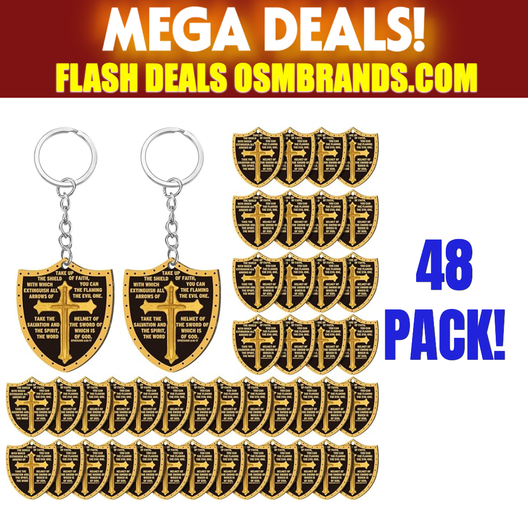 Shield of Faith Acrylic Keychain – Armor of God Ephesians 6:16 (48 Pack)