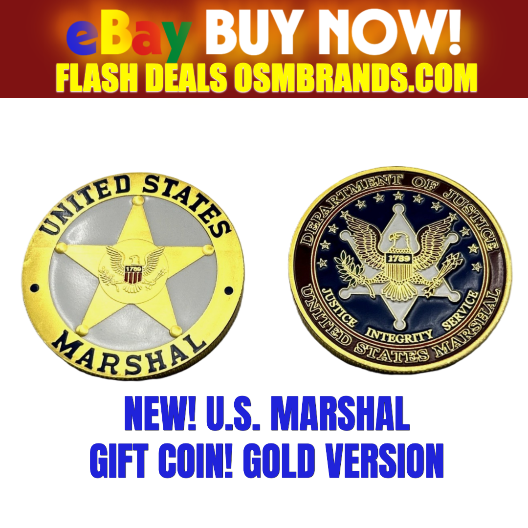 U.S. Marshal Challenge Coin – Department of Justice Gold Version Gift Coin