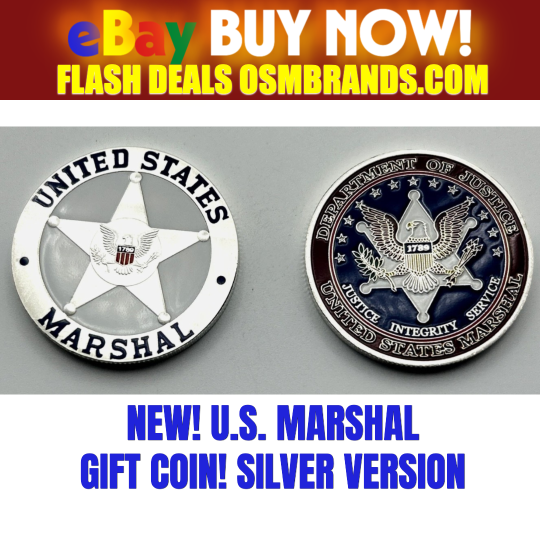U.S. Marshal Challenge Coin – Department of Justice Silver Version Gift Coin