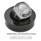 🏀 12 Pack Basketball Championship Rings with Holder & Chain — Silver — Youth & Adult Sports