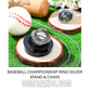 ⚾ 10 Pack Baseball Championship Ring Silver with Stand & Chain — Youth & Adult Sports