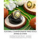 🏈 10 Pack Football Championship Ring Gold with Stand & Chain — Youth & Adult Sports