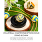 🏐 10 Pack Volleyball Championship Ring Gold with Stand & Chain — Youth & Adult Sports