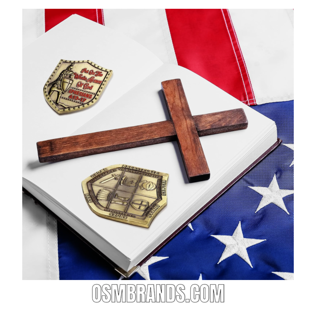 10 Pack Armor of God Shield Challenge Coins – Ephesians 6:13-17 | Double Sided
