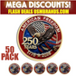 American Freedom 250 Years Lapel Pin – 1776★2026 (50 Pack)