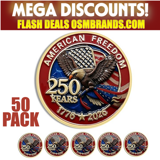 American Freedom 250 Years Lapel Pin – 1776★2026 (50 Pack)
